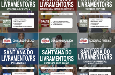 Apostilas Concurso Público Prefeitura Municipal de Santana do Livramento / RS – 2020 / 2021, cargos: Vários Empregos