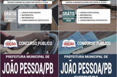 Apostilas de Preparação Concurso Público Prefeitura de João Pessoa / PB – 2020 / 2021, Diversos Cargos