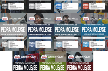 Apostilas Opção Concurso Público Prefeitura de Pedra Mole / SE – 2020 / 2021, cargos: Diversos Empregos