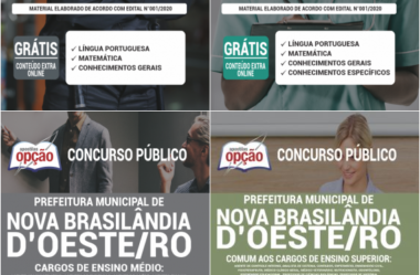 Apostilas 2021 do Concurso Público da Prefeitura de Nova Brasilândia D’Oeste / RO, nas funções de: Diversos Empregos