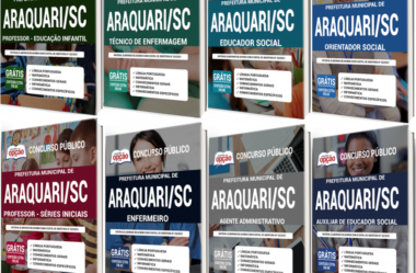 Apostilas PDF e Impressas Diversos Cargos do Processo Seletivo da Prefeitura de Araquari / SC – 2021