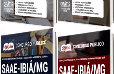 Opção Apostilas Concurso do SAAE de Ibiá / MG – 2021, cargos: Diversas Funções