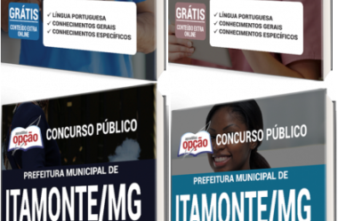 Apostilas Opção PDF e Livro do Processo Seletivo da Prefeitura de Itamonte / MG – 2021, Diversos Cargos