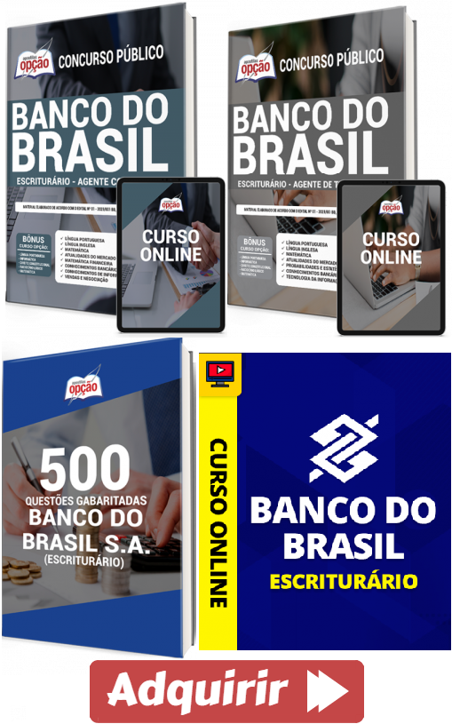Apostilas e Curso Concurso Público 2021 do Banco do Brasil, nas funções de: Escriturário (Agente ...