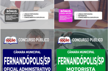 Apostilas Preparatórias Concurso Câmara de Fernandópolis / SP 2022, Várias Funções