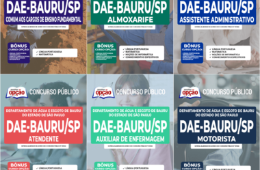E-books e Apostilas Concurso DAE de Bauru / SP 2022, funções: Vários Cargos