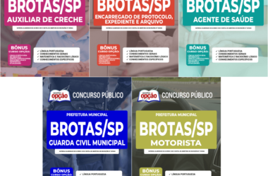 Apostilas (Livro) e Digital Concurso da Prefeitura de Brotas / SP 2022, nos empregos de: Vários Cargos