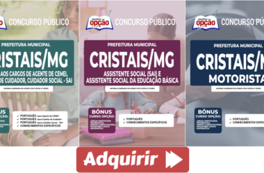 Estude com as Apostilas do Concurso da Prefeitura de Cristais / MG 2022, nos empregos de: Várias Funções