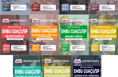 Apostilas Concurso da Prefeitura de Embu-Guaçu / SP 2022, Diversos Cargos