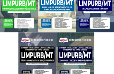 Apostilas 2022 do Concurso da LIMPURB Cuiabá / MT, nas funções de: Vários Empregos
