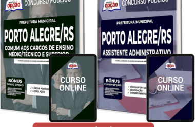 Apostilas 2022 do Concurso do Município de Porto Alegre / RS, nas funções de: Assistente Administrativo e Outros