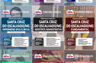 Concurso Prefeitura de Santa Cruz do Escalvado / MG 2022, Apostilas Preparatórias para Várias Funções