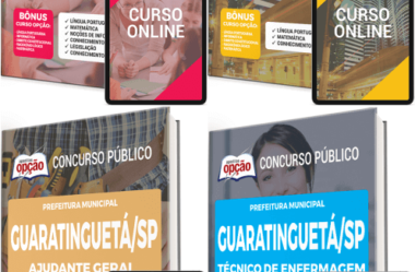 Apostilas Concurso da Prefeitura de Guaratinguetá / SP 2022, cargos: Diversas Funções
