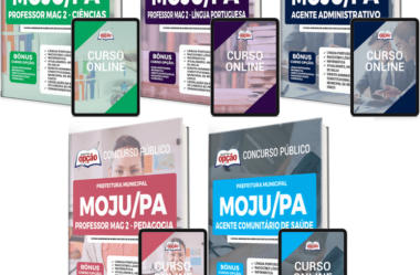 Apostilas (Livro) e Digital Concurso da Prefeitura de Moju / PA 2022, nos empregos de: Vários Cargos