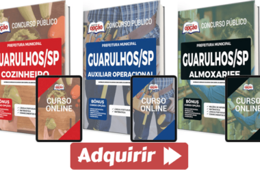 Apostilas Concurso da Prefeitura de Guarulhos / SP 2022, Cozinheiro, Almoxarife e Auxiliar Operacional