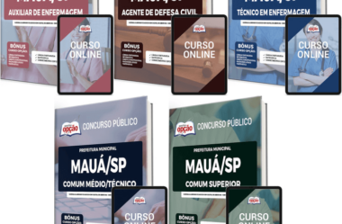 Apostilas Opção PDF e Livro do Concurso da Prefeitura de Mauá SP 2022 / 2023, Vários Cargos