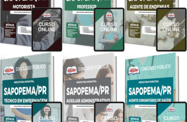 Apostilas Concurso da Prefeitura de Sapopema PR 2022 / 2023, cargos: Diversas Funções