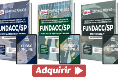 Concurso FUNDACC Caraguatatuba SP 2022 / 2023, Apostilas Preparatórias para Várias Funções