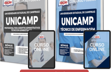 Apostilas Opção Concurso Público UNICAMP SP 2022 / 2023, Técnico em Administração e de Enfermagem