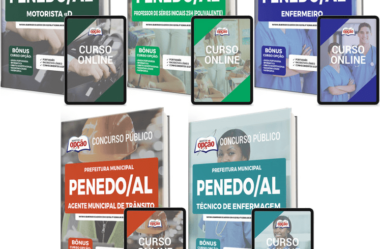 Apostilas Opção PDF e Livro do Concurso da Prefeitura de Penedo AL 2022 / 2023, Vários Cargos