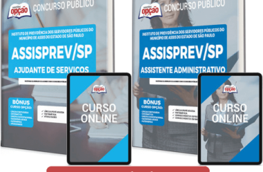 Apostilas Concurso ASSISPREV / SP 2023, Ajudante de Serviços e Assistente Administrativo