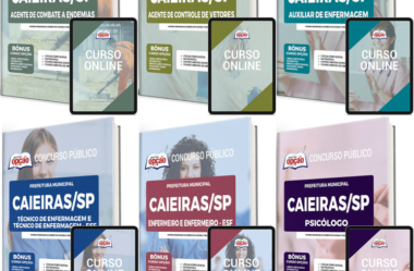 Apostilas Concurso Prefeitura de Caieiras / SP 2023, empregos: Vários Cargos