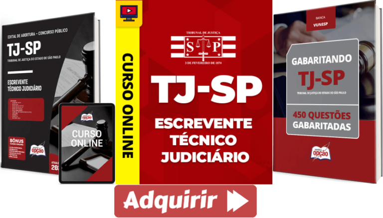 Apostila e Curso Concurso TJ / SP 2023, Escrevente Técnico Judiciário ...