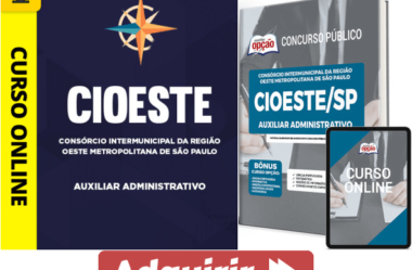 Concurso CIOESTE SP 2023, Apostila e Curso para o cargo de: Auxiliar Administrativo
