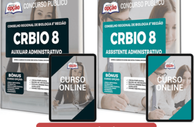 Apostilas Preparação Concurso CRBio-08 / BA 2023, Auxiliar e Assistente Administrativo