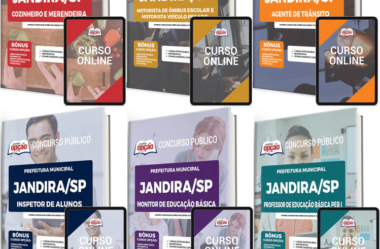 Apostilas PDF (download) e Impressas Concurso Prefeitura Jandira / SP 2023, Diversos Cargos