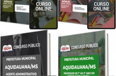 E-books e Apostilas Concurso Prefeitura de Aquidauana / MS 2023, Vários Cargos