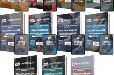 Concurso Prefeitura Araçariguama / SP 2023, Apostilas Preparatórias Várias Funções