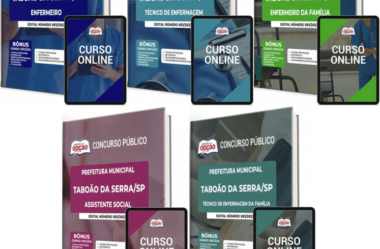 Apostilas Opção Concurso Prefeitura Taboão da Serra / SP 2023, Várias Funções da Saúde