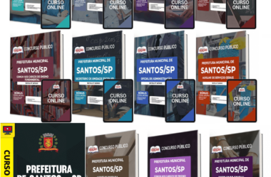 Apostilas e Curso Vários Empregos do Concurso da Prefeitura de Santos / SP 2023