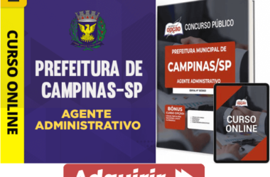 Apostila e Curso Agente Administrativo Concurso Prefeitura Campinas / SP 2023