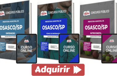 Apostilas Concurso Osasco / SP 2023, Enfermeiro, Nutricionista e Técnico Enfermagem
