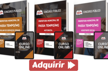 Apostilas Concurso Prefeitura Passa Tempo / MG 2023, Várias Funções