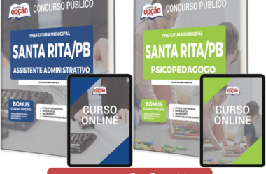 Apostilas Concurso Santa Rita / PB 2023, Psicopedagogo e Assistente Administrativo