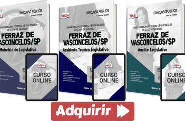 Apostilas Concurso Câmara Ferraz Vasconcelos / SP 2023, Motorista, Assistente e Auxiliar