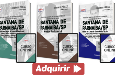Apostilas Concurso Prefeitura Santana Parnaíba / SP 2023, Vários Cargos