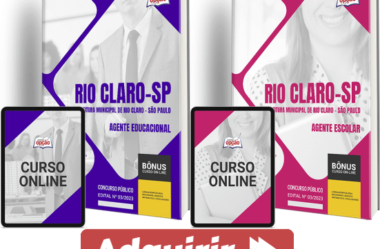 Apostilas Concurso Rio Claro / SP 2024, Agente Escolar e Agente Educacional