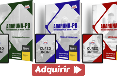 Apostilas Vários Cargos Concurso Prefeitura Araruna / PB 2024