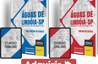 Apostilas Concurso Águas Lindóia / SP 2024, Vice-Diretor e Diretor de Escola