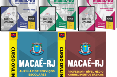 Concurso Prefeitura Macaé / RJ 2024, Apostilas e Cursos para Várias Funções