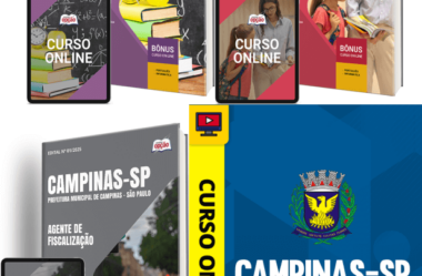 Apostilas e Curso Concurso Prefeitura Campinas SP 2025, Agente Fiscalização e Professor